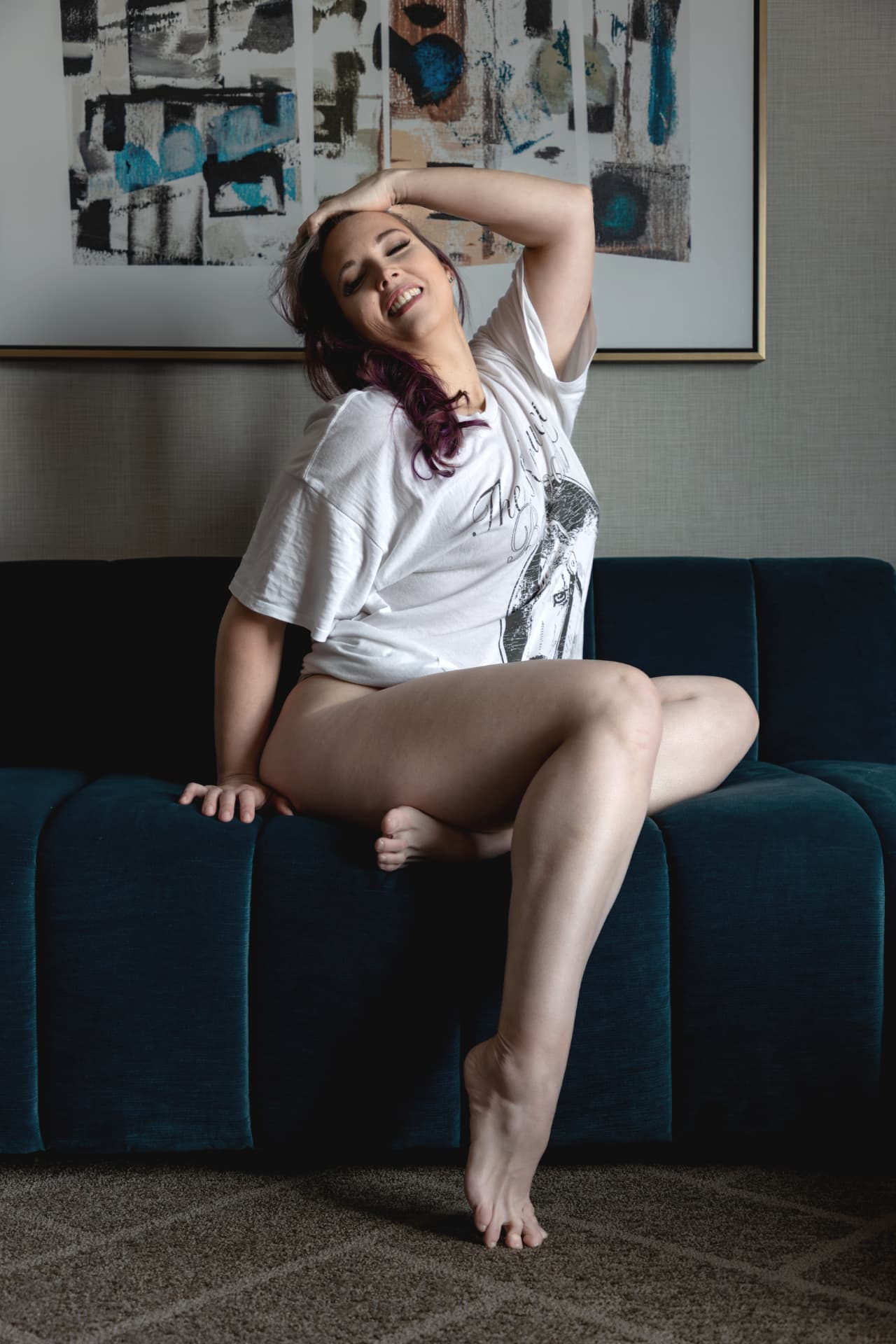 River Rose Boudoir client portrait in soft window light